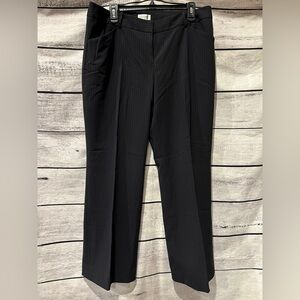 Tahari Navy Blue Striped Trousers Women's Dress Pants Office Stretch Pinstripe